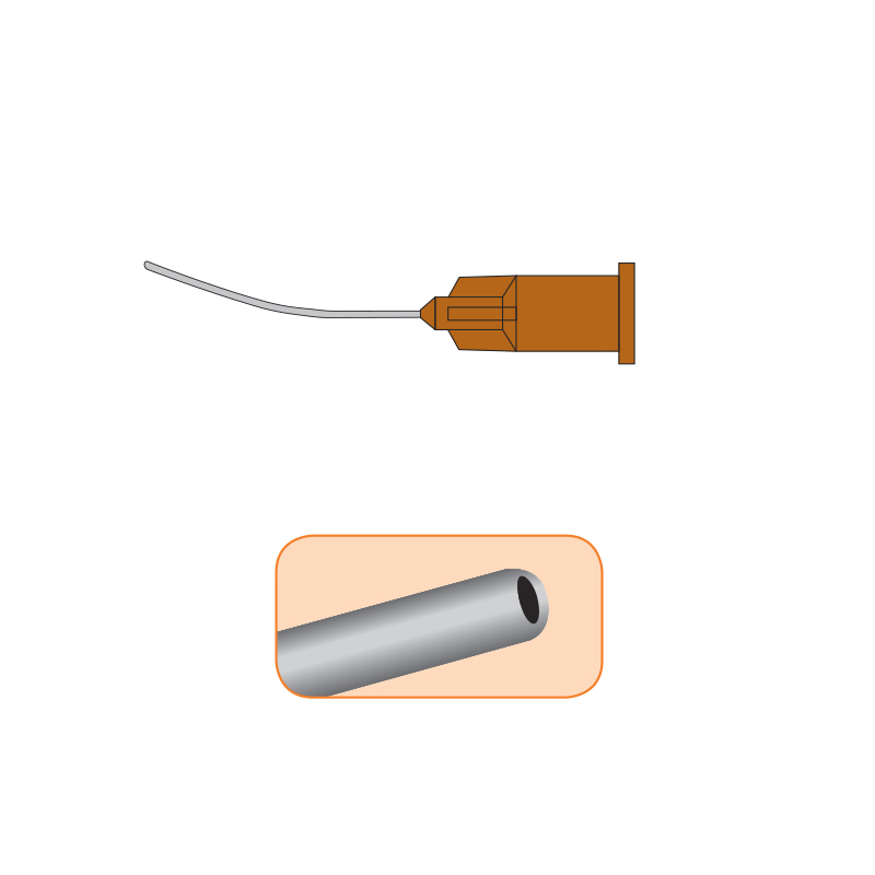 Cannula Vie Lacrimali Curva 26 Ga x 1⅛” 10 pz